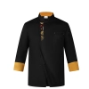 China style embroidery restaurant chef jacket working wear bakery coat Color Black