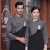 Eruope restaurant  bar chef jacket bake working wear bakery coat with apron Color Gray