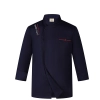 long sleeve chef school uniform chef jacket Chinese restaurant chef coat Color Navy Blue