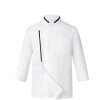 long sleeve contrast him uniform chef jacket kitchen restaurant chef coat Color White