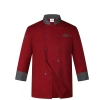 long sleeve double breast fast food restaurant  chef jacket  chef coat Color Red
