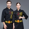 long sleeve fast food restaurant  Chinese dragon embiodery chef jacket  chef coat