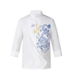 long sleeve fast food restaurant  Chinese dragon embiodery chef jacket  chef coat Color White