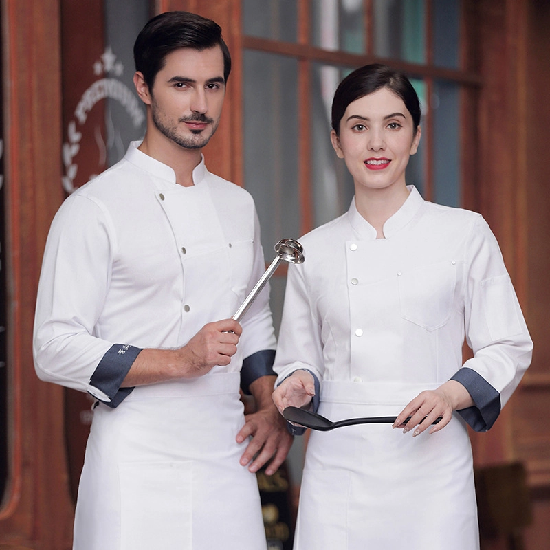 upgrade popular long sleeve food store restaurant chef head chef jacket chef coat