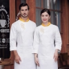 upgrade  CHinese element food store restaurant  chef  jacket  chef coat Color White