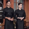high quality dessert shop food restaurant hotpot store single breasted chef  jacket  chef coat Color Black