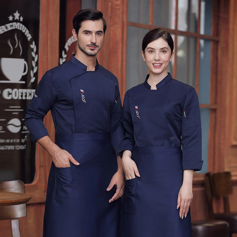 high quality dessert shop invisual button design food restaurant hotpot chef jacket chef coat