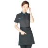 Asian Style summer short sleeve contrast collar waiter  shirt restaurant staff uniform waitress