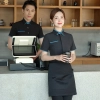 Asian Style summer short sleeve contrast collar waiter  shirt restaurant staff uniform waitress Color Color 2