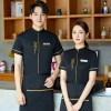 2023 new design tranditional chinease design women men waiter shirt uniform restaurant tea store workwear