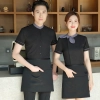 black collar grey waiter casino uniform waiter shirt short sleeve waitress uniform