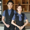 fashion white black stripes restaurant waiter shirt ba pub wait staff workwear uniform