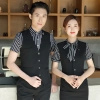 fashion white black stripes restaurant waiter shirt ba pub wait staff workwear uniform