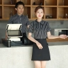 fashion white black stripes restaurant waiter shirt ba pub wait staff workwear uniform