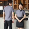 2023 new design Korea style women men waiter shirt uniform restaurant bar pub workwear