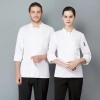 3/4 length inviusal button sleeve chef jacket chef uniforms Color White