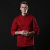 Europe design short sleeve jacket for chef work invisual button design Color Red