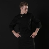Europe design short sleeve jacket for chef work invisual button design Color Black