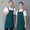 bright red strap halter apron for restaurant bar store waiter Color Blackish Green