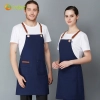 France design upgrade restaurant waiter apron long halter apron Color Navy Blue