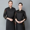 Chinese restaurant long sleeve blouse work uniform 中餐馆厨师服 Color Black