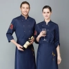 Chinese hotpot tea house chef blouse chef uniform Color Navy Blue
