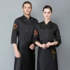 Chinese hotpot tea house chef blouse chef uniform Color Black