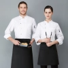 black denim good fabic chef jacket uniform Color White