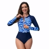 2025 American women gym swimwear  leave printing one-piece swimwear for lady model 1007 Color 1002