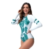 2025 American women gym swimwear  leave printing one-piece swimwear for lady model 1007 Color 1003