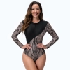 2025 American women gym swimwear  leave printing one-piece swimwear for lady model 1007 Color 1005