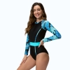 2025 American women gym swimwear  leave printing one-piece swimwear for lady model 1007 Color 1007