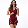 2025 high quality Low resistance short sleeve women swimwear girl trainging suit model 1021 Color Color 2