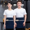 denim large pocket short apron for waiter store staff waitress