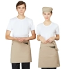 Europe American restaurant cafe waiter apron short apron with pocket Color Khaki