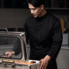 two parts patchwork front chef jacket chef blouse Chinese restaurant
