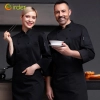 high quality light blue restaurant chef working uniform chef jacket coat Color Black