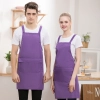 candy solid color women men apron waiter apron housekeeping Color Purple
