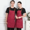 leather straps women men waiter apron long apron Color Wine