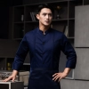 aututn new Asian style restaurant working staff chef uniform chef jacket Color Navy Blue