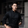 aututn new Asian style restaurant working staff chef uniform chef jacket Color Black
