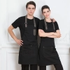 black denim fabric cafe waiter waitress apron uniform Color Black