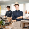 2022 autumn new design restaurant waiter jacket shirt uniform solid color