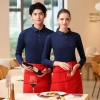 better fabric long sleeve turn down collar tshirt polo staff uniform Color Navy Blue