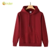 dual pocket soft fabric fleece hoodie sweater student baseball jacket Color wine color hoodie