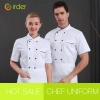 hot sale classic short sleeve double breasted chef work uniform jacket summer