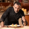 chain restaurant fast food restaurant staff chef coat work wear add logo