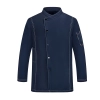2022 autumn French restaurant chef uniform denim like fabric chef work coat