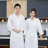 nortch lapel food factory work uniform chef blouse jacket