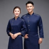 black long sleeve ajustable sleeve women men chef coat chef unifrom